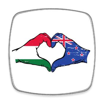 Hongrie Nouvelle-Zélande drapeau mains coeur utilisé - Magnet carré - blanc - Devant
