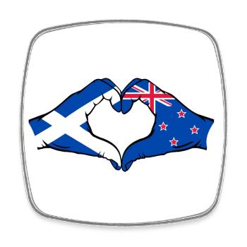 Écosse Nouvelle-Zélande mains forme de coeur - Magnet carré - blanc - Devant