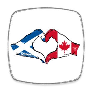 Écosse Canada mains en forme de coeur utilisé - Magnet carré - blanc - Devant