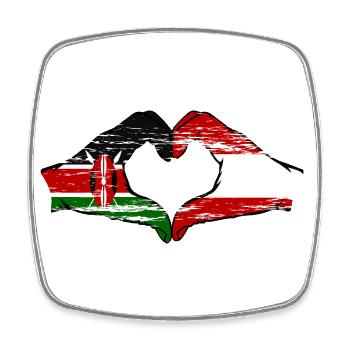 Kenia Österreich Hände Herzform used - Viereckiger Kühlschrankmagnet - Weiß - Vorne
