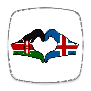 Kenya Island Hands Heart Shape - Square fridge magnet - white - Front