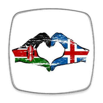Kenia Island Hände Herzform used - Viereckiger Kühlschrankmagnet - Weiß - Vorne