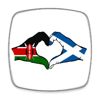 Kenia Schottland Hände Herzform - Viereckiger Kühlschrankmagnet - Weiß - Vorne
