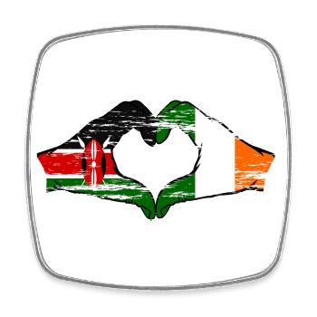 Kenia Irland Hände Herzform used - Viereckiger Kühlschrankmagnet - Weiß - Vorne