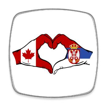Canada Serbie Mains Forme de Coeur - Magnet carré - blanc - Devant