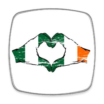Drapeau du Nigeria Irlande forme de coeur utilisé - Magnet carré - blanc - Devant