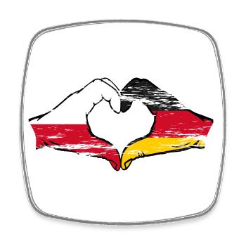 Poland Germany Flag Heart Shape Used - Square fridge magnet - white - Front