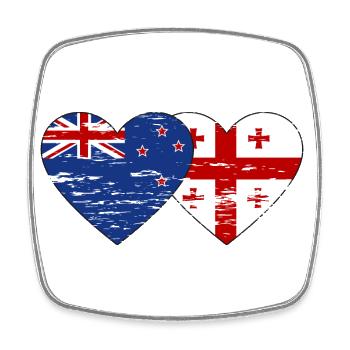 Nouvelle-Zélande Géorgie drapeau coeur utilisé - Magnet carré - blanc - Devant