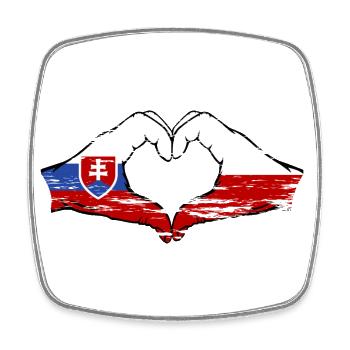 Slowakei Polen Flagge Hände Herzform used - Viereckiger Kühlschrankmagnet - Weiß - Vorne