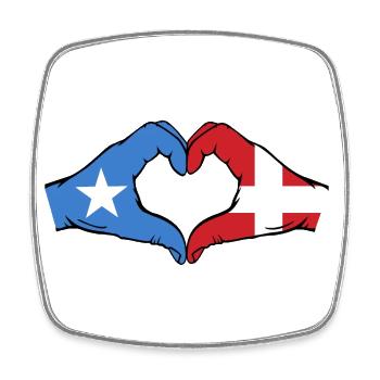 Somalie Danemark Drapeau Mains Coeur Forme - Magnet carré - blanc - Devant