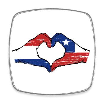 Hollande Chili drapeau mains forme de coeur utilisé - Magnet carré - blanc - Devant