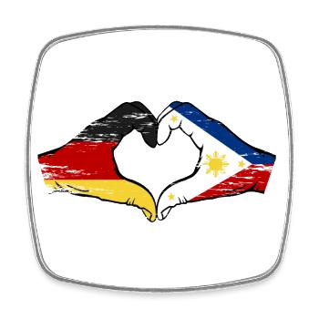Deutschland Philippinen Flagge Hände Herzform used - Viereckiger Kühlschrankmagnet - Weiß - Vorne