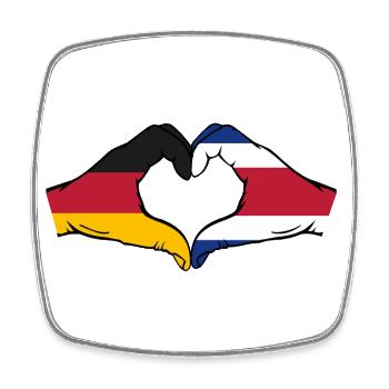 Allemagne Costa Rica Drapeau Mains Coeur Forme - Magnet carré - blanc - Devant