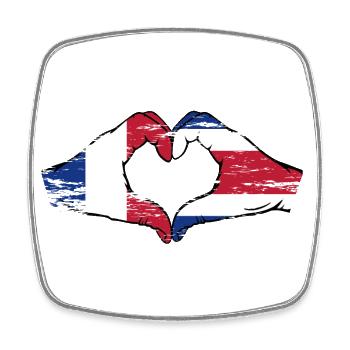 France Costa Rica drapeau mains forme coeur utilisé - Magnet carré - blanc - Devant