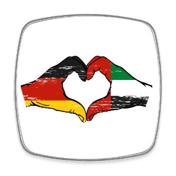 Deutschland Vereinigte Arabische Emirate Flagge - Viereckiger Kühlschrankmagnet - Weiß - Vorne
