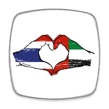 Thailand United Arab Emirates Heart - Square fridge magnet - white - Front
