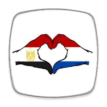 Egypt Holland Flag Hands Heart Shape - Square fridge magnet - white - Front
