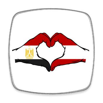 Egypt Austria Flag Hands Heart Shape - Square fridge magnet - white - Front