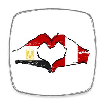 Ägypten Peru Flagge Hände Herzform used - Viereckiger Kühlschrankmagnet - Weiß - Vorne