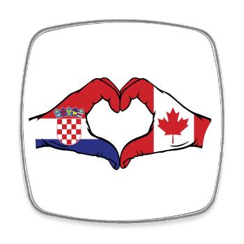 Kroatien Kanada Flagge Hände Herzform - Viereckiger Kühlschrankmagnet - Weiß - Vorne