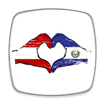 Österreich El Salvador Flagge Hände Herzform used - Viereckiger Kühlschrankmagnet - Weiß - Vorne