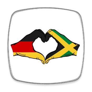 Allemagne Jamaïque Drapeau Mains Coeur Forme - Magnet carré - blanc - Devant