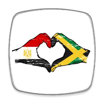 Ägypten Jamaika Flagge Hände Herzform used - Viereckiger Kühlschrankmagnet - Weiß - Vorne