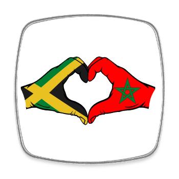 Jamaïque Maroc Mains Forme de Coeur - Magnet carré - blanc - Devant