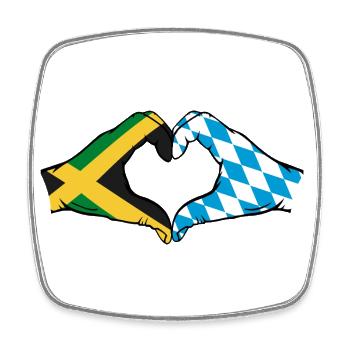 Jamaica Bavaria Hands Heart Shape - Square fridge magnet - white - Front