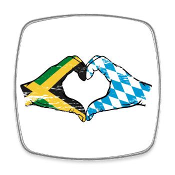 Jamaïque Bavière Mains Forme Coeur Utilisé - Magnet carré - blanc - Devant