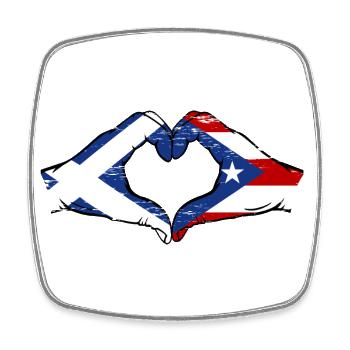 Ecosse Porto Rico Mains Coeur Forme Utilisé - Magnet carré - blanc - Devant
