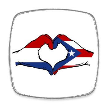Holland Puerto Rico Hands Heart Shape - Square fridge magnet - white - Front