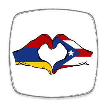 Arménie Porto Rico Mains Forme de Coeur - Magnet carré - blanc - Devant