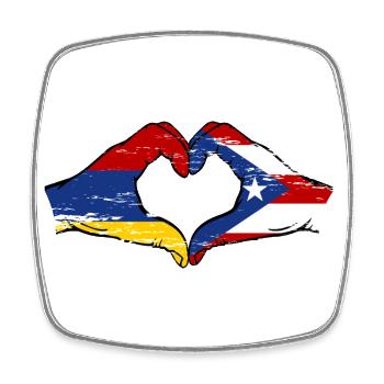Arménie Porto Rico Mains Coeur Forme Utilisé - Magnet carré - blanc - Devant