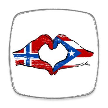Norwegen Puerto Rico Hände Herzform used - Viereckiger Kühlschrankmagnet - Weiß - Vorne
