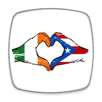 Irland Puerto Rico Flagge Hände Herzform used - Viereckiger Kühlschrankmagnet - Weiß - Vorne