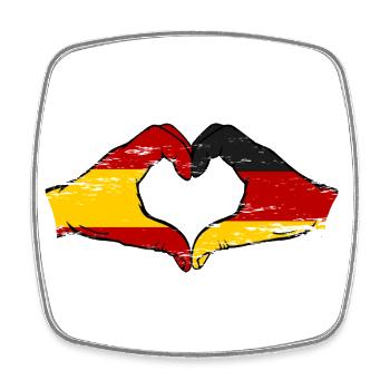 Spain Germany Flag Hands Heart Used - Square fridge magnet - white - Front