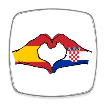Spanien Kroatien Flagge Hände Herz - Viereckiger Kühlschrankmagnet - Weiß - Vorne