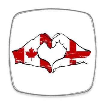 Kanada England Flagge Hände Herzform used - Viereckiger Kühlschrankmagnet - Weiß - Vorne