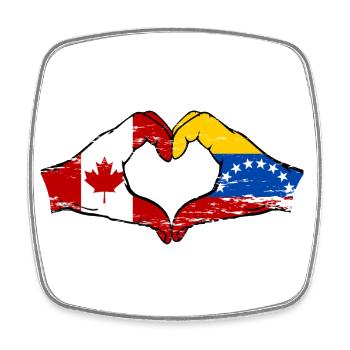 Kanada Venezuela Flagge Hände Herzform used - Viereckiger Kühlschrankmagnet - Weiß - Vorne