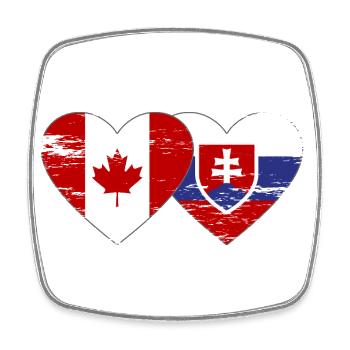 Kanada Slowakei Flagge Herz used - Viereckiger Kühlschrankmagnet - Weiß - Vorne