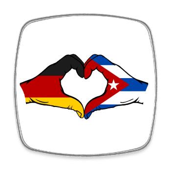 Allemagne Cuba Drapeau Mains Coeur Forme - Magnet carré - blanc - Devant