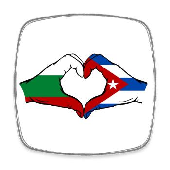 Bulgarie Cuba Drapeau Mains Coeur Forme - Magnet carré - blanc - Devant