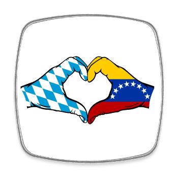 Bayern Venezuela Flagge Hände Herzform - Viereckiger Kühlschrankmagnet - Weiß - Vorne