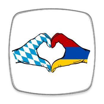 Bayern Armenien Flagge Hände Herzform - Viereckiger Kühlschrankmagnet - Weiß - Vorne