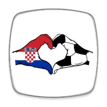 Croatia Football Flag Hands Heart Shape - Square fridge magnet - white - Front