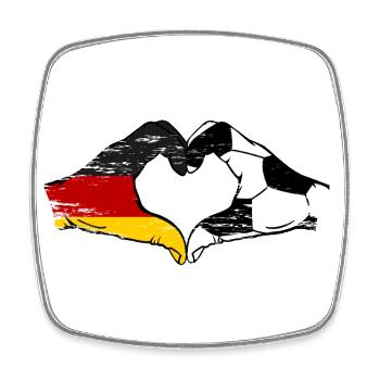 Deutschland Fussball Flagge Hände Herzform used - Viereckiger Kühlschrankmagnet - Weiß - Vorne