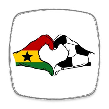 Ghana Fussball Flagge Haende Herzform - Viereckiger Kühlschrankmagnet - Weiß - Vorne