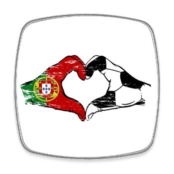 Portugal Football Drapeau Mains Coeur Forme Utilisé - Magnet carré - blanc - Devant