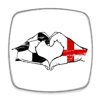 England Football Flag Hands Heart Shape Used - Square fridge magnet - white - Front